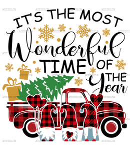 Its The Most Wonderful Time Of The Year Gnomies Truck DTF Transfer
