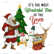 Its The Most Wonderful Time Of The Year Santa DTF Transfer