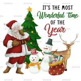 Its The Most Wonderful Time Of The Year Santa DTF Transfer