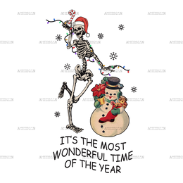 Its The Most Wonderful Time Of The Year Snowman DTF Transfer