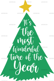 Its The Most Wonderful Time Of The Year Tree DTF Transfer
