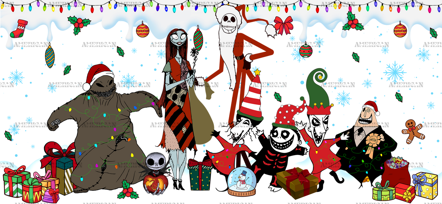 Jack and Sally Wedding Christmas UV DTF Transfer