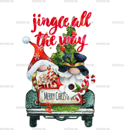 Jingle All The Way Gnomies Truck DTF Transfer