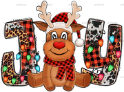 Joy Christmas Reindeer DTF Transfer