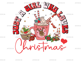 Just A Girl Who Loves Christmas-1 DTF Transfer