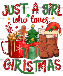 Just A Girl Who Loves Christmas-10 DTF Transfer