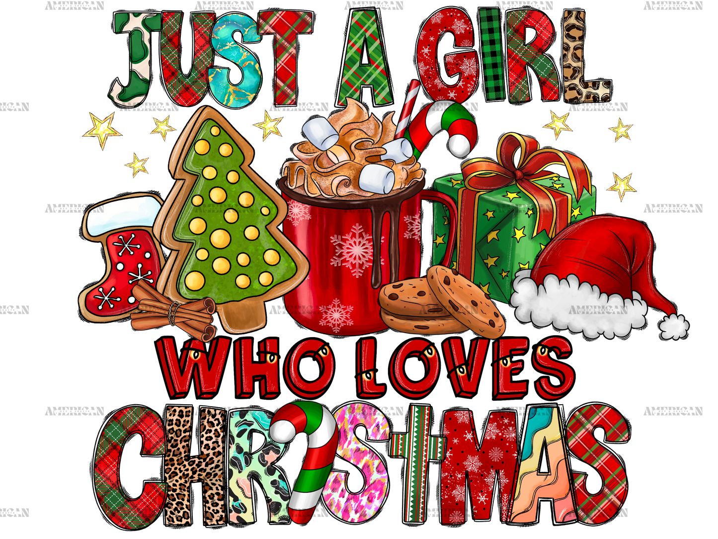 Just A Girl Who Loves Christmas-2 DTF Transfer