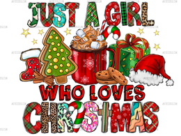 Just A Girl Who Loves Christmas-2 DTF Transfer