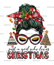 Just A Girl Who Loves Christmas-3 DTF Transfer