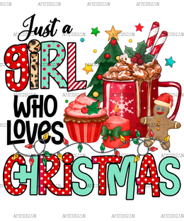 Just A Girl Who Loves Christmas-9 DTF Transfer