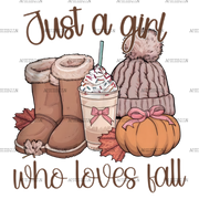 Just A Girl Who Loves Fall-2 DTF Transfer