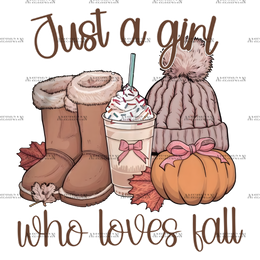 Just A Girl Who Loves Fall-2 DTF Transfer