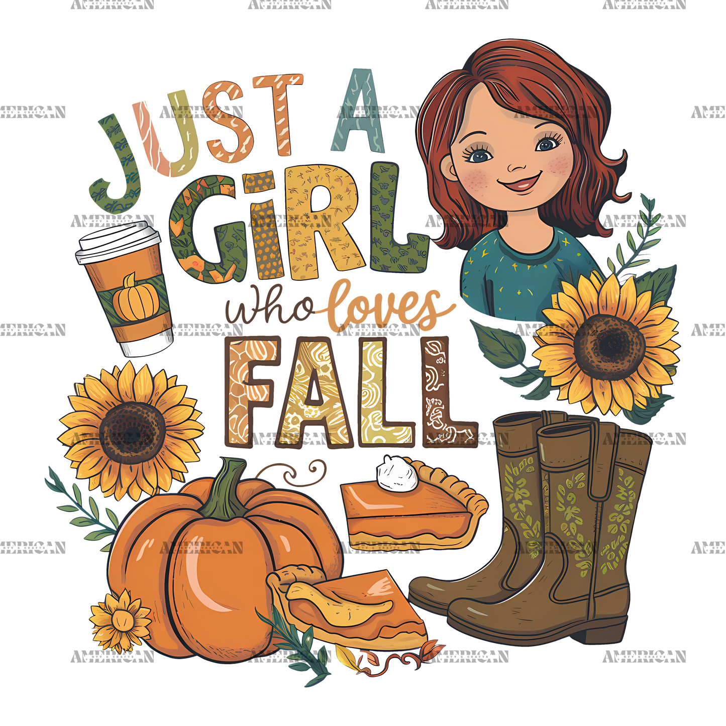 Just A Girl Who Loves Fall-4 DTF Transfer