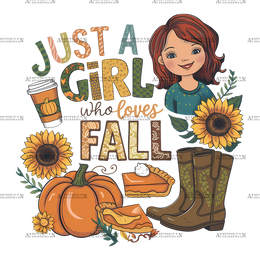 Just A Girl Who Loves Fall-4 DTF Transfer
