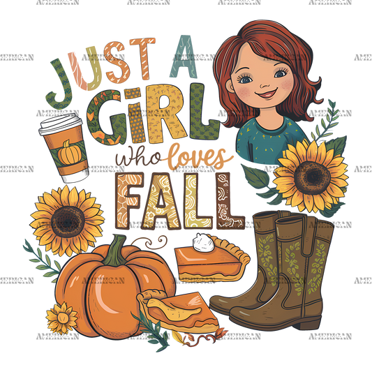 Just A Girl Who Loves Fall-4 DTF Transfer