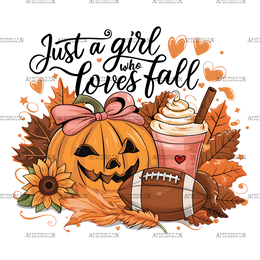 Just A Girl Who Loves Fall-7 DTF Transfer