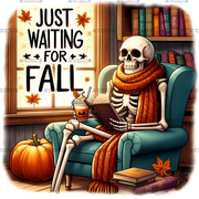 Just Waiting For Fall Skeleton-1 DTF Transfer