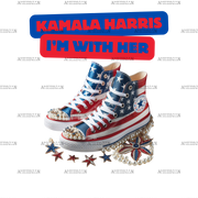 Kamala Harris I'm With Her Shoe DTF Transfer