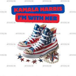 Kamala Harris I'm With Her Shoe DTF Transfer