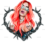 Karol G Bichota And Heart Red Dtf Transfer