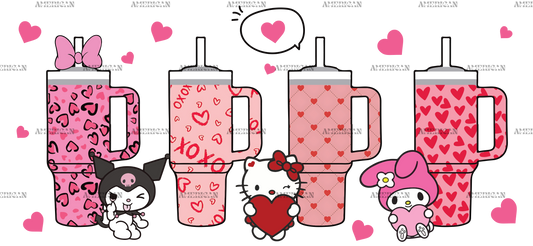 Kitty Kuromi And My Melody Tumblers UV DTF Transfer