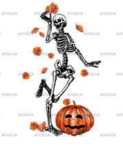 Leaves Are Falling Skeleton Is Dancing-4 DTF Transfer