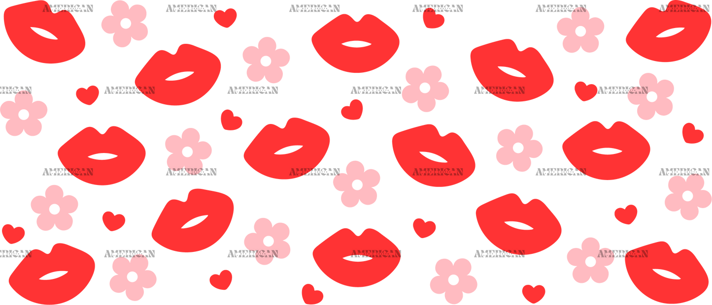 Lips Flower UV DTF Transfer