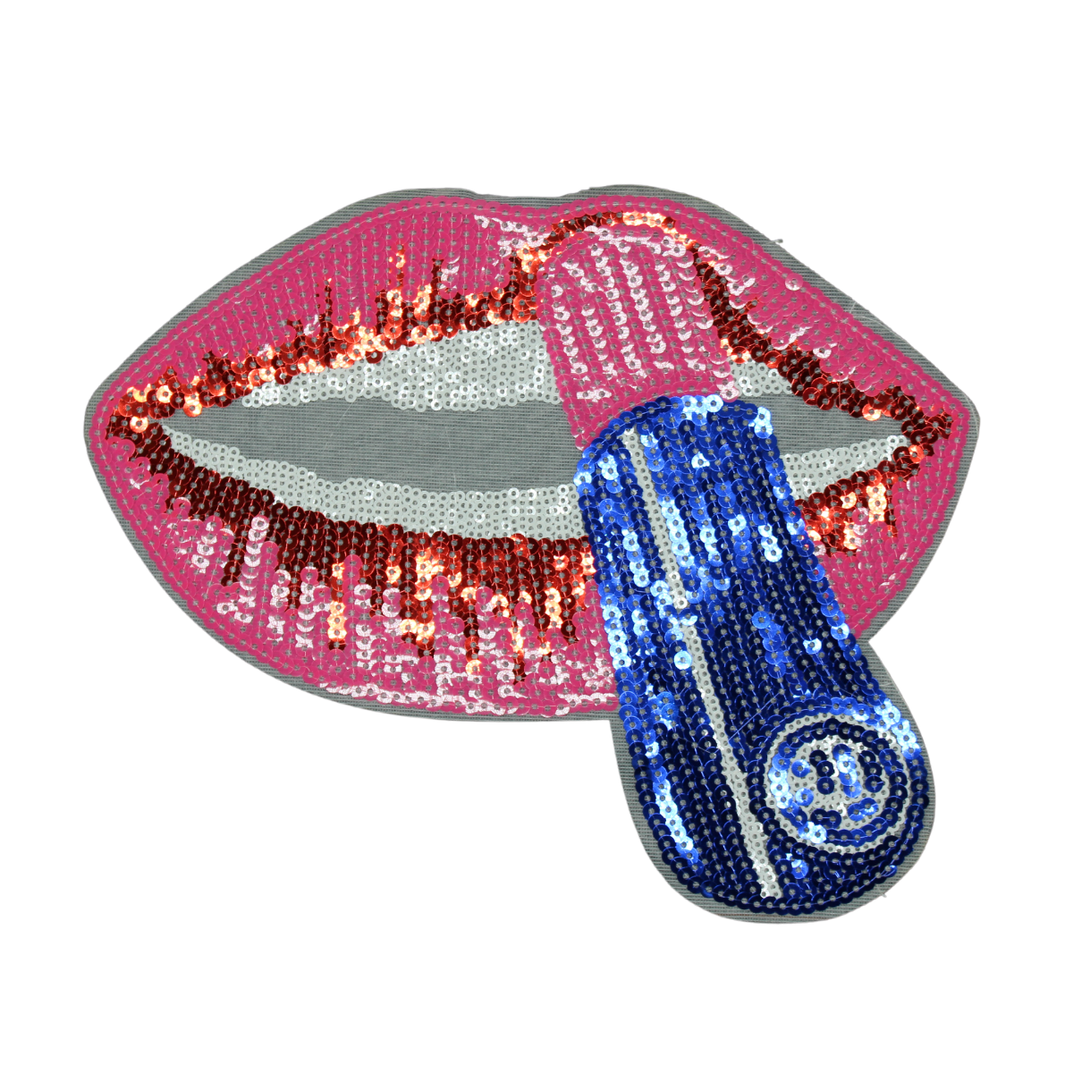 Lipstick And Lips Patch (Large/Sequin)