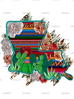 Louisiana Map Serape DTF Transfer