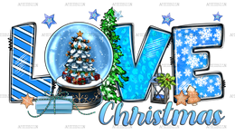 Love Christmas With Snow Globe DTF Transfer