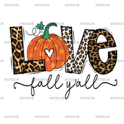 Love Fall Yall Pumpkin-2 DTF Transfer
