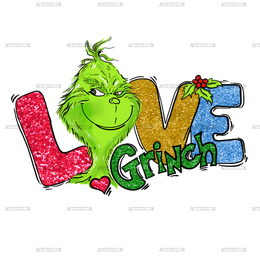 Love Grinch Multicolor DTF Transfer