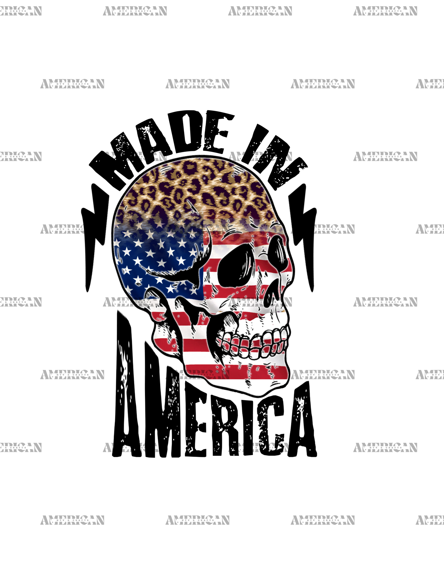 Made In America Skull DTF Transfer