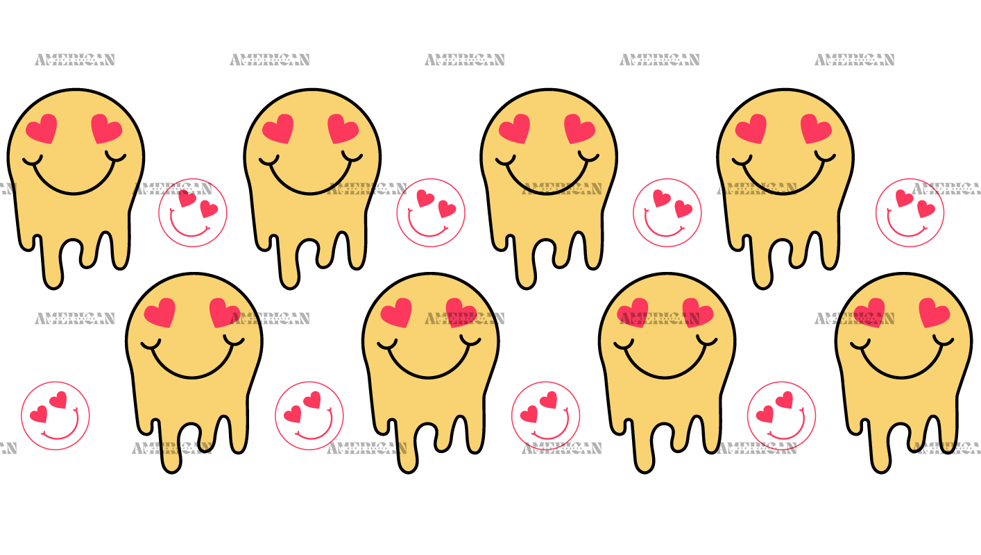 Melting Smiley Love-1 UV DTF Transfer