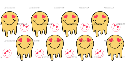 Melting Smiley Love-1 UV DTF Transfer