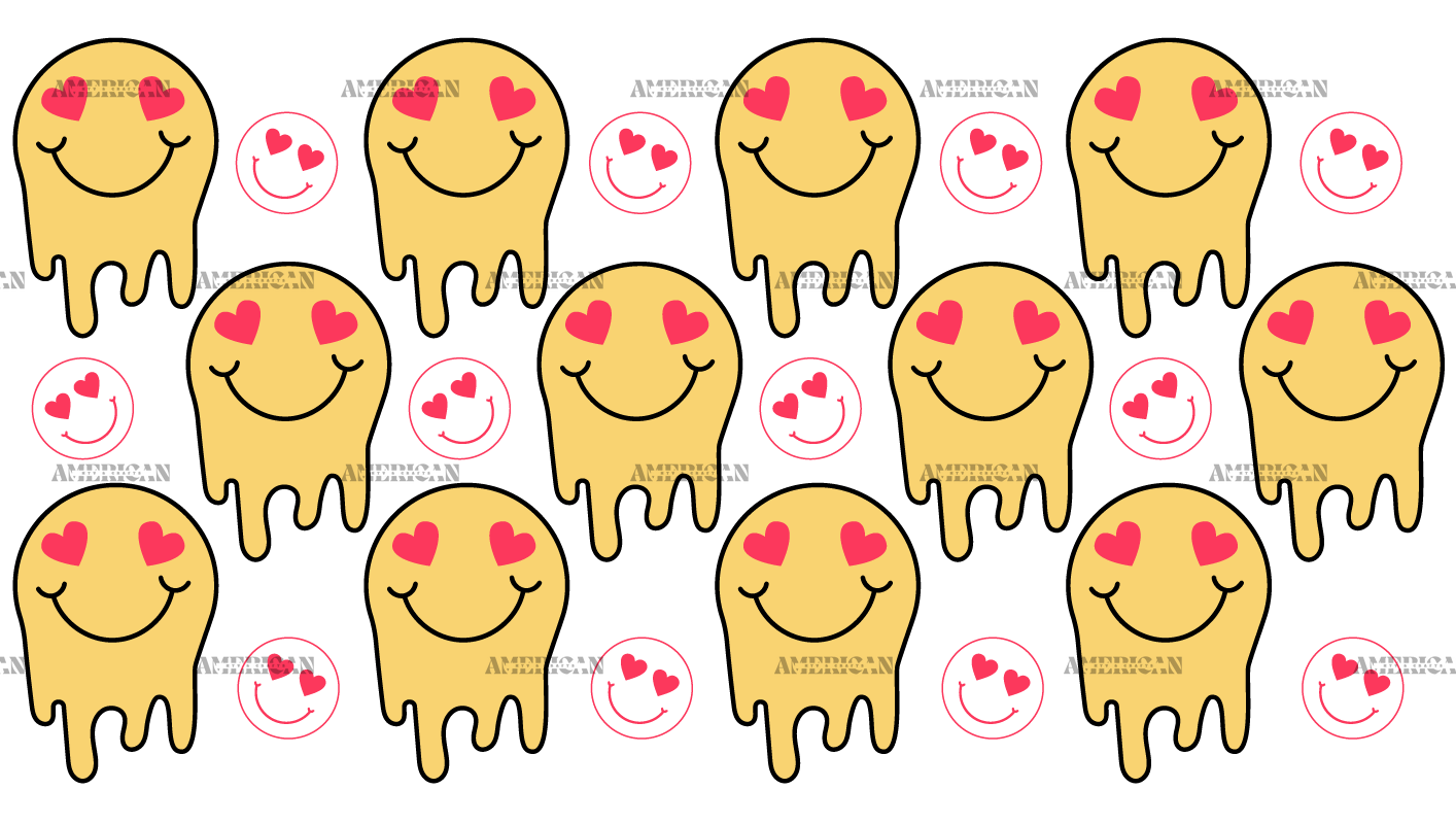 Melting Smiley Love-2 UV DTF Transfer