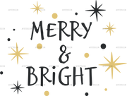 Merry And Bright Badge DTF Transfer