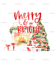 Merry And Bright Christmas DTF Transfer
