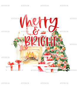 Merry And Bright Christmas DTF Transfer