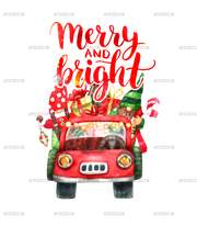 Merry And Bright Gnomie Truck DTF Transfer