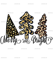 Merry And Bright Trees-2 DTF Transfer