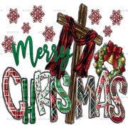 Merry Christmas Cross DTF Transfer