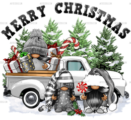 Merry Christmas Gnomies Truck-1 DTF Transfer