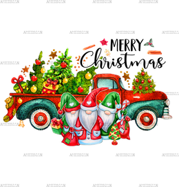 Merry Christmas Gnomies Truck-2 DTF Transfer