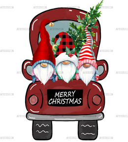 Merry Christmas Gnomies Truck DTF Transfer