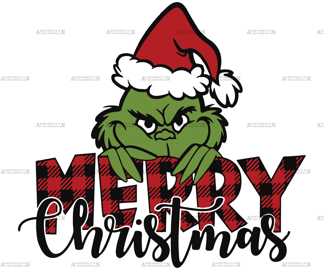 Merry Christmas Grinch Dark DTF Transfer