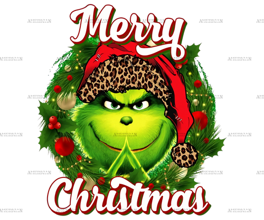 Merry Christmas Grinch Garland DTF Transfer
