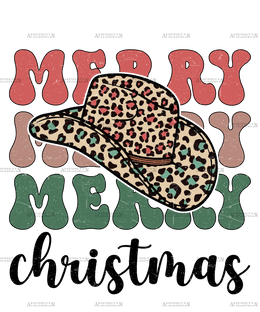 Merry Christmas Hat DTF Transfer