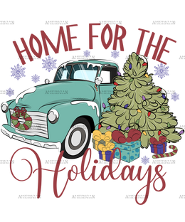 Merry Christmas Home For The Holidays DTF Transfer