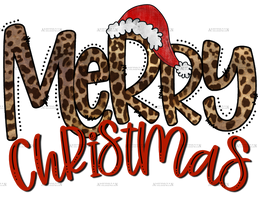 Merry Christmas Leopard DTF Transfer